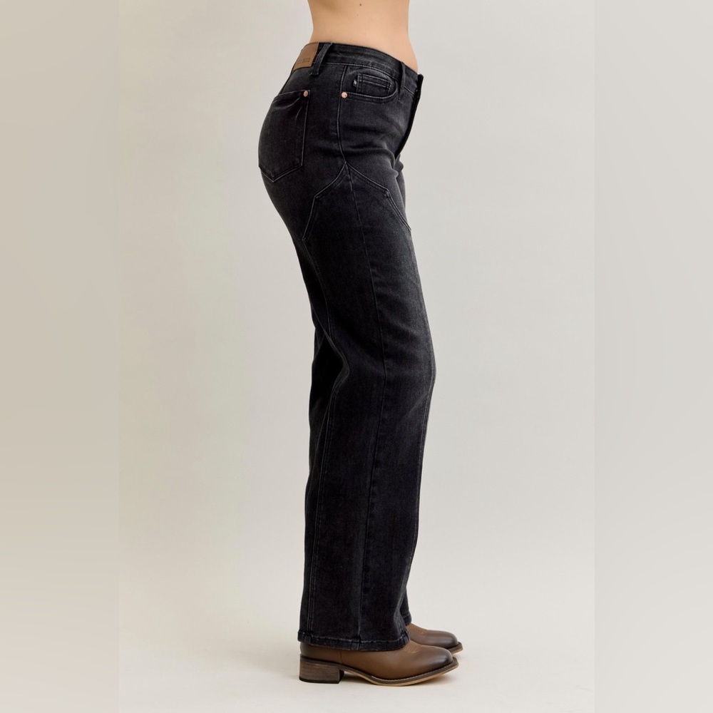 NEW 🎉Judy Blue Mid Rise Straight Western Seam Detail Jeans - Picture 6 of 11